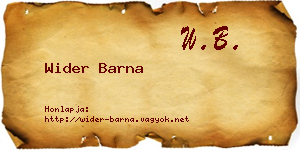 Wider Barna névjegykártya
